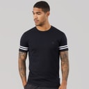 Mens Arm Stripes T-Shirt Marine/White