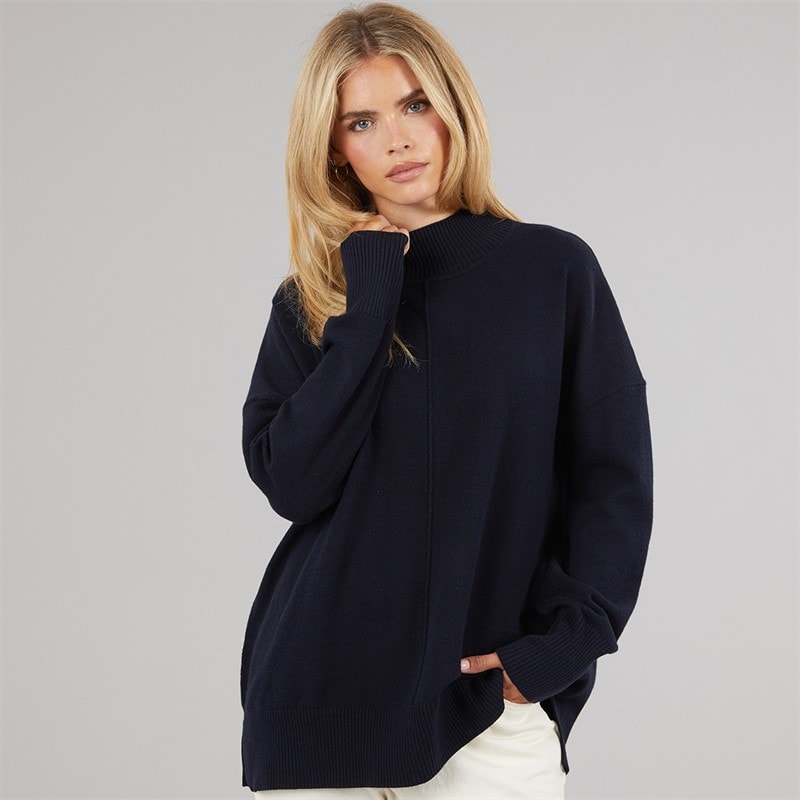 Womens Cosy Mock Centre Jumper Midnight - Image 3