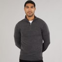 Mens Cash Half Zip Jumper Charcoal Mel