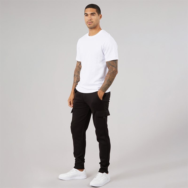 Mens FC Cargo Joggers Black - Image 3
