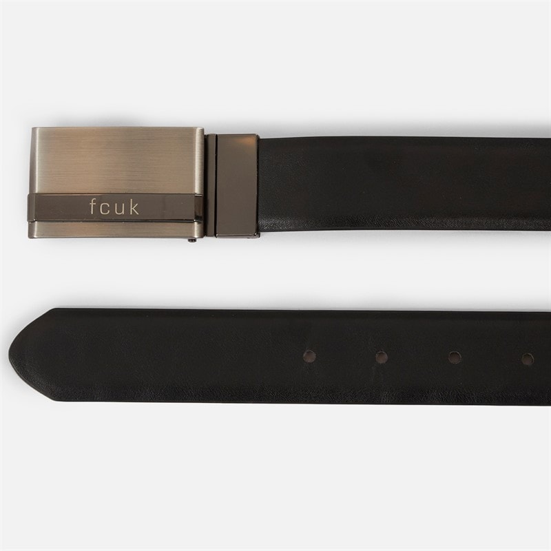 Mens FCUK Reversible Buckle Belt Black/Brown - Image 2