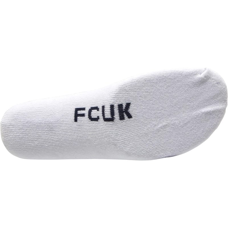 Mens FCUK Three Pack Stripe Socks White/Black - Image 2