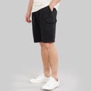 Mens Fleece Cargo Shorts Black
