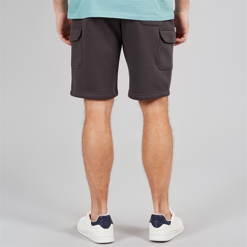Mens Fleece Cargo Shorts Charcoal - Image 2