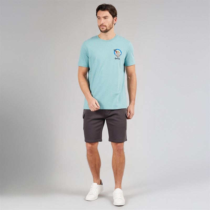 Mens Fleece Cargo Shorts Charcoal - Image 4