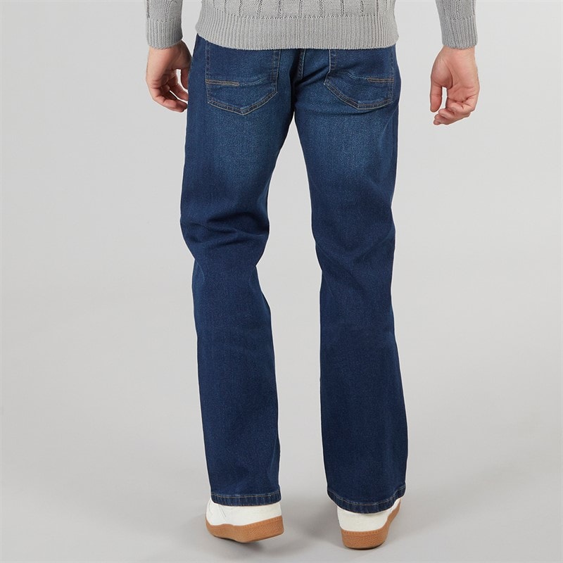 Mens Bootcut Denim Jeans Dark Wash - Image 2