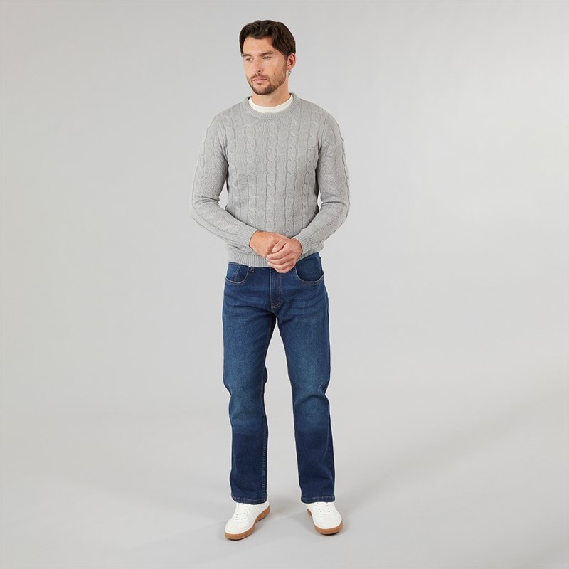 Mens Bootcut Denim Jeans Dark Wash - Image 4
