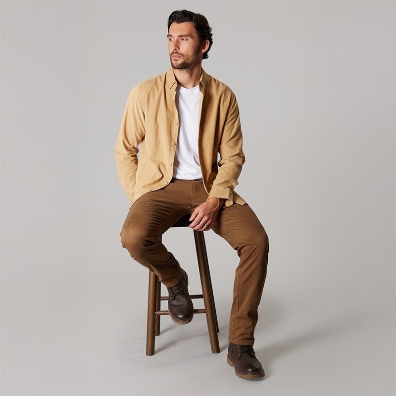 Mens Slim Fit Chino Trousers Cinnamon - Image 3