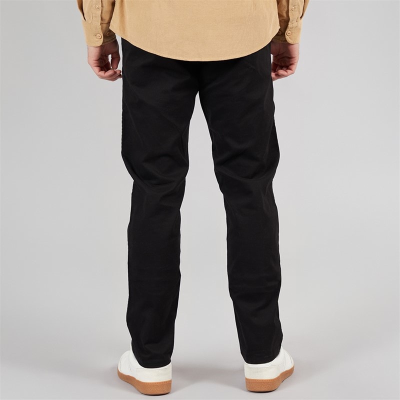 Mens Slim Fit Chino Trousers Black - Image 2