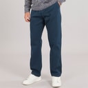 Mens Straight Fit 100% Cotton Chino Trousers Dark Blue