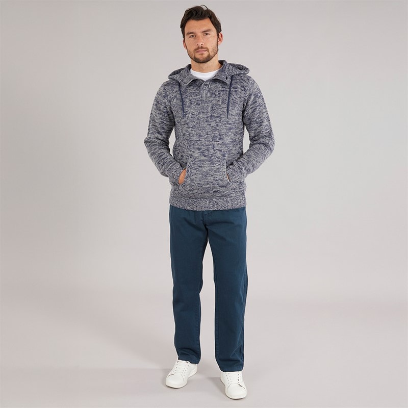 Mens Straight Fit 100% Cotton Chino Trousers Dark Blue - Image 3
