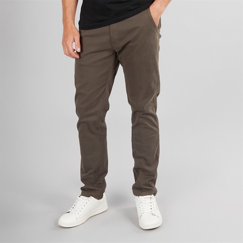 Mens Slim Fit Chino Trousers Charcoal - Image 1