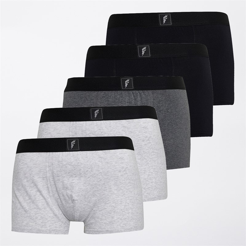 Onfire Mens Five Pack Boxers Black/Grey Pack