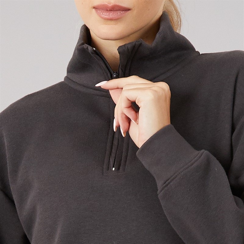Womens 1/4 Zip Two Pack Sweatshirts Magnet/Burgundy - Image 3