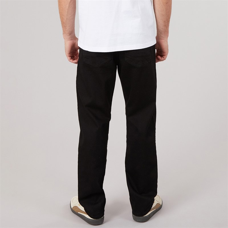 Mens Lonan Relaxed Straight Fit Denim Jeans Black - Image 2