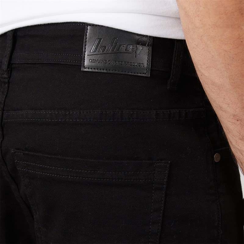 Mens Lonan Relaxed Straight Fit Denim Jeans Black - Image 3