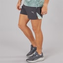 Mens Puma Fit Ultrabreathe Stretch 5 Inch Marble Training Shorts Grey/Blue
