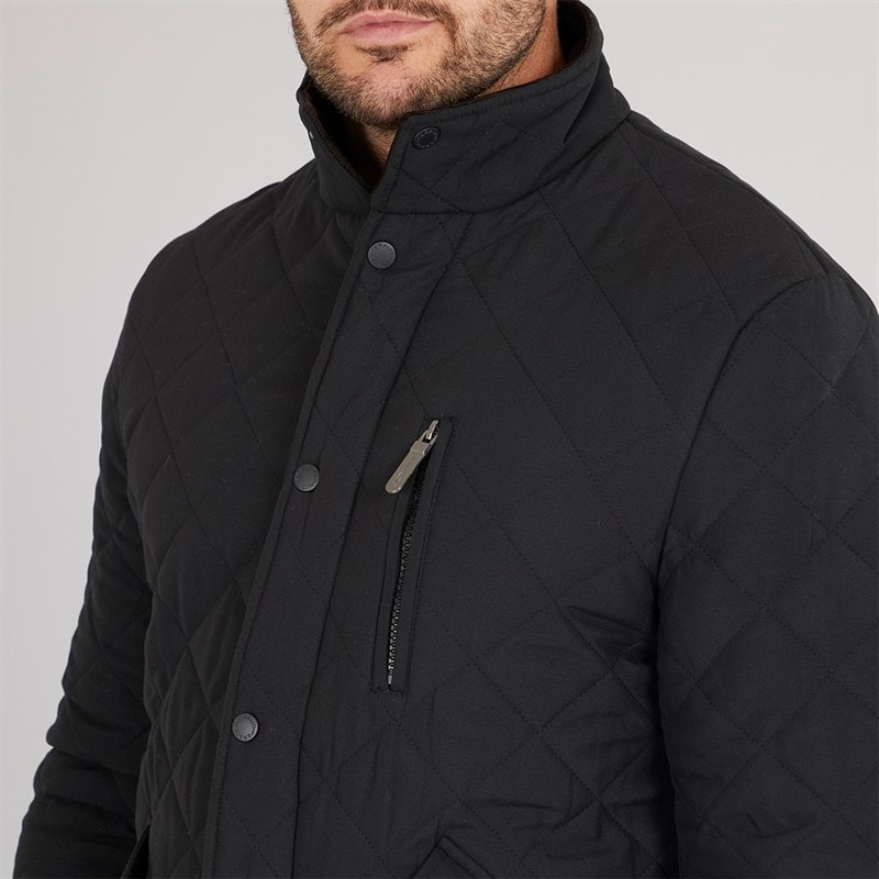 Mens Prima Quilted Jacket Black - Image 5
