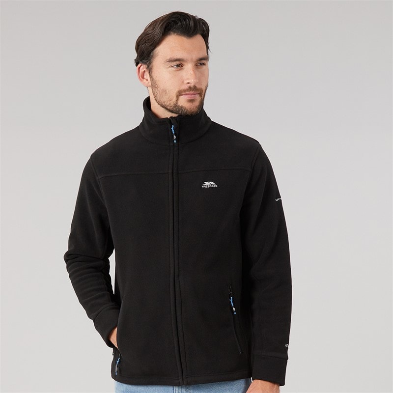 Mens Bernal Full Zip Fleece Jacket Black - Image 3