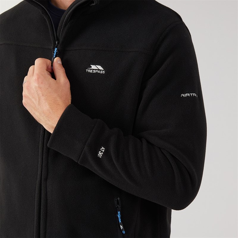 Mens Bernal Full Zip Fleece Jacket Black - Image 5
