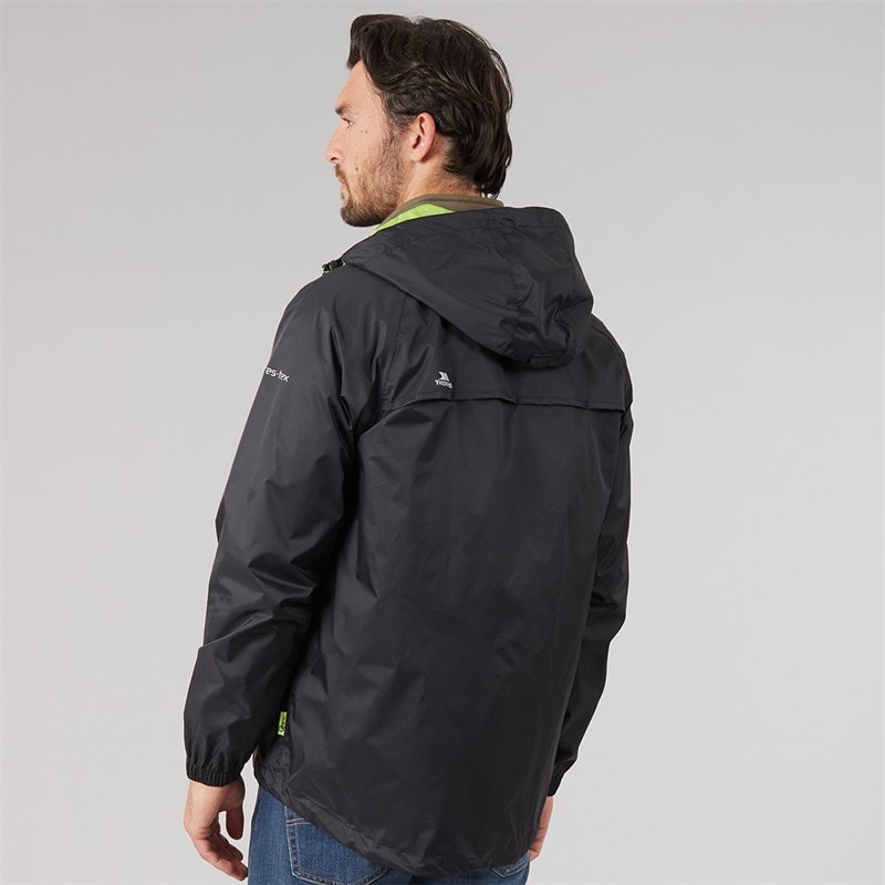Mens Qikpac Waterproof Packable Jacket Black - Image 2