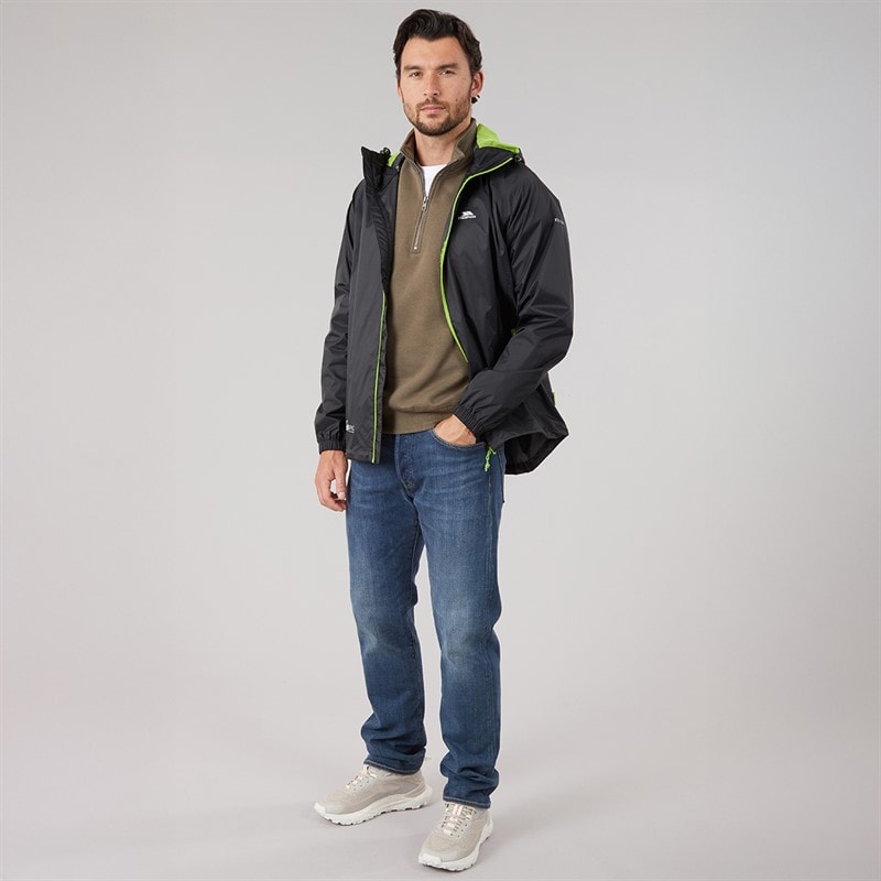 Mens Qikpac Waterproof Packable Jacket Black - Image 4