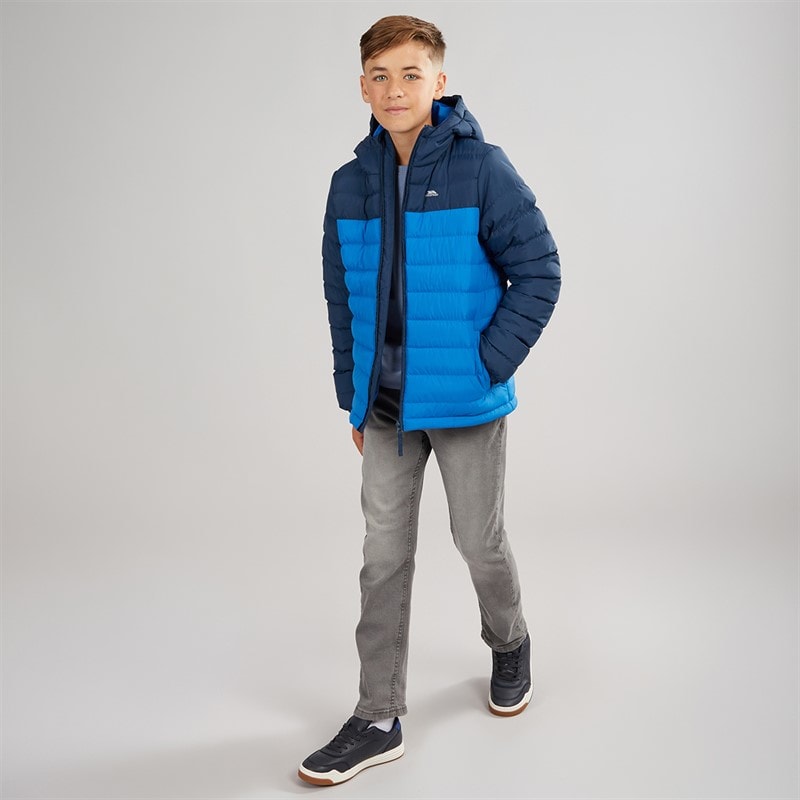 Junior Boys Oskar Padded Hooded Jacket Navy/Blue - Image 4