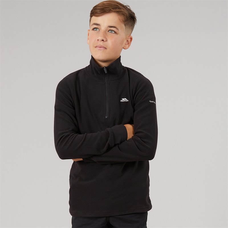Junior Boys Masonville 1/2 Zip Micro Fleece Black - Image 3