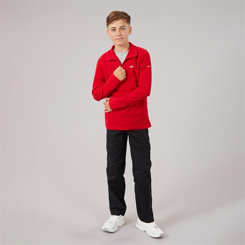 Junior Boys Masonville 1/2 Zip Micro Fleece Red - Image 4