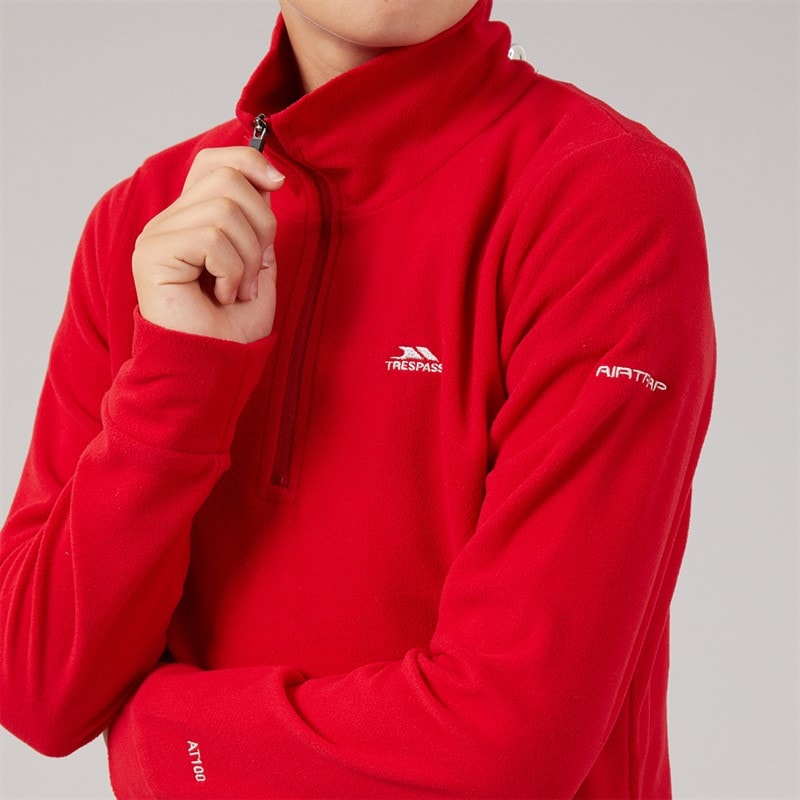 Junior Boys Masonville 1/2 Zip Micro Fleece Red - Image 5