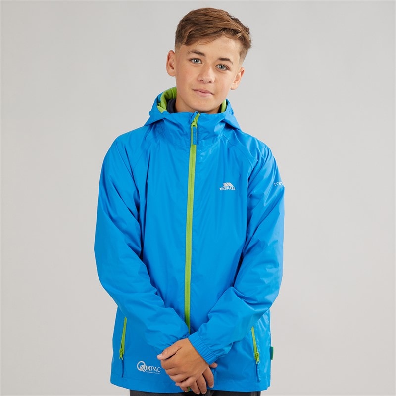 Trespass Boys Qikpac Waterproof Jacket Cobalt - Image 3