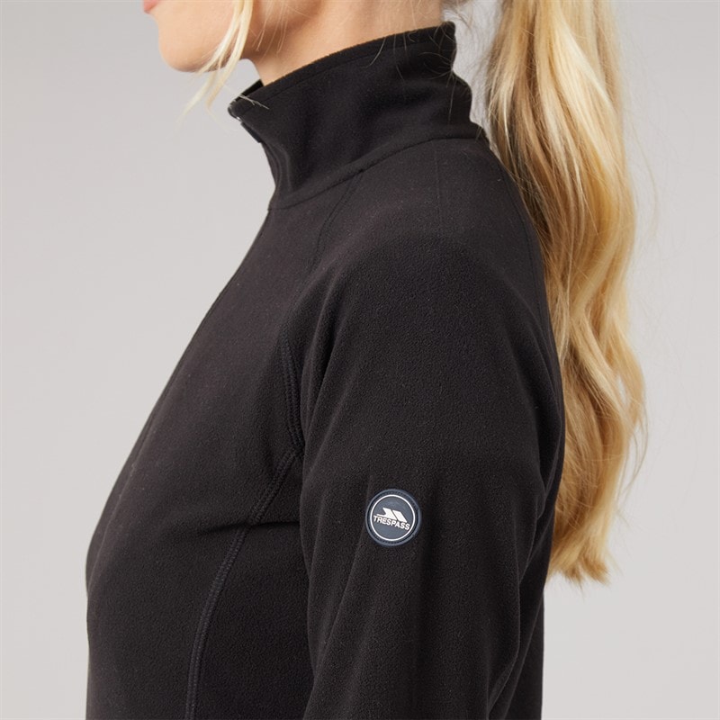 Womens Shiner 1/2 Zip Micro Fleece Black - Image 3