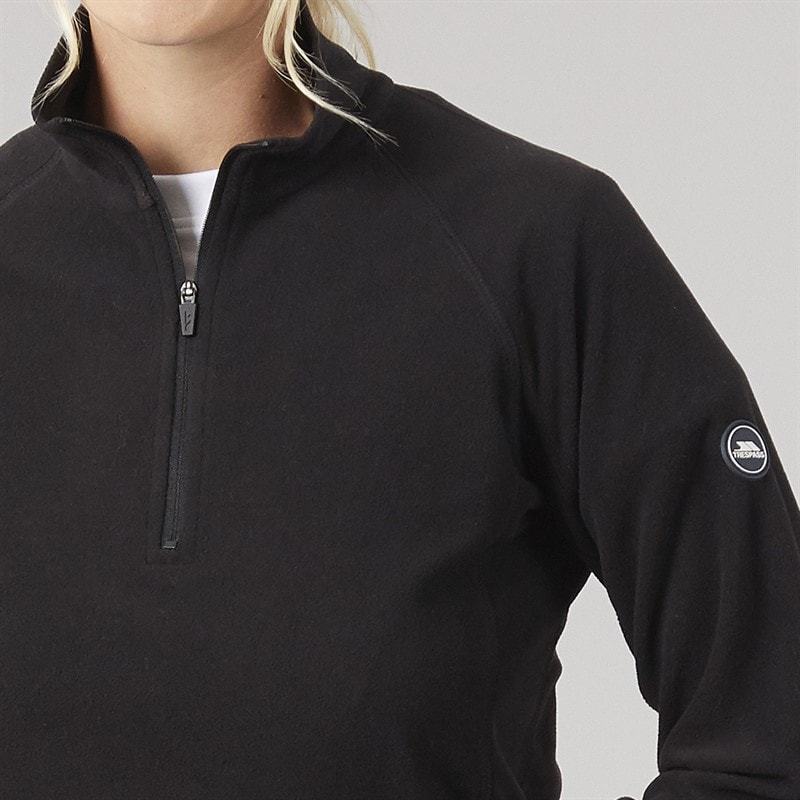 Womens Shiner 1/2 Zip Micro Fleece Black - Image 5