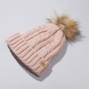 Womens Lillia Knitted Bobble Hat Antique Rose