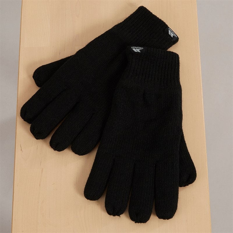 Mens Bargo Knitted Gloves Black - Image 2