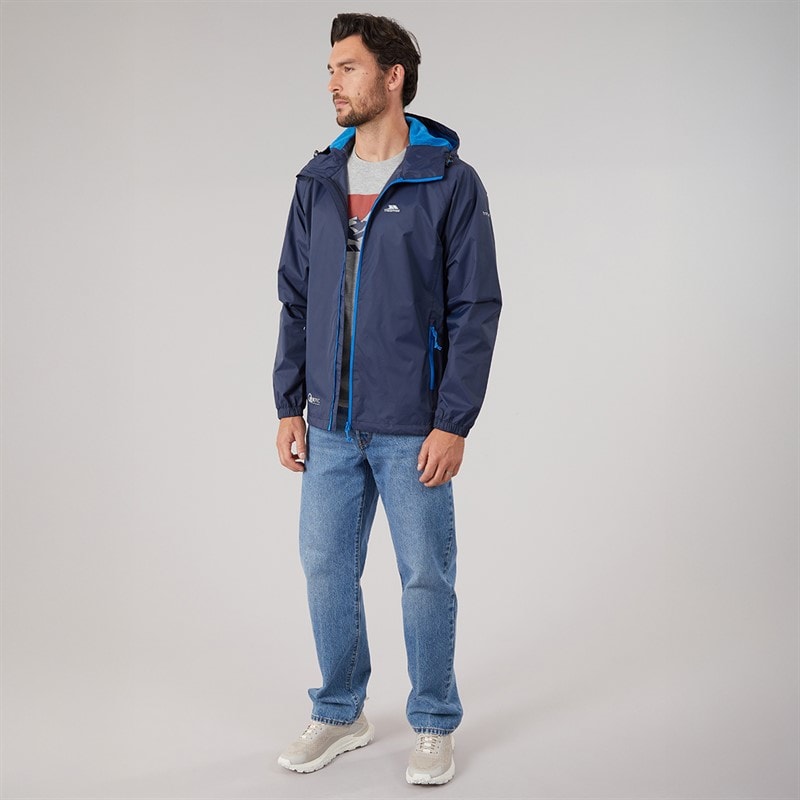 Mens Qikpac Waterproof Packable Jacket Navy - Image 4