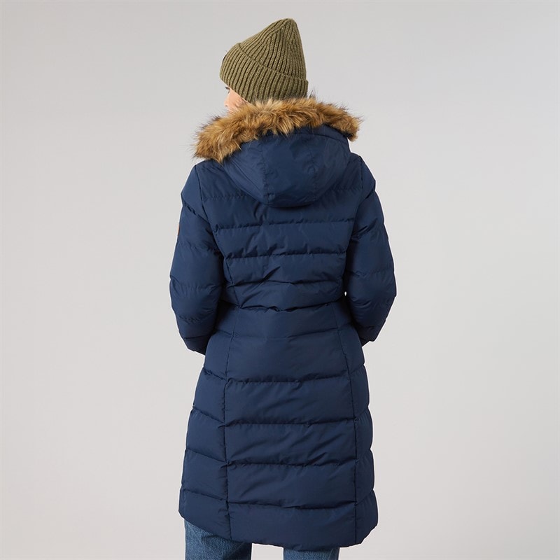 Womens Audrey Waterproof Padded Hooded Coat Navy - Image 2