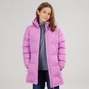 Girls Tiffy Waterproof Long Padded Hooded Coat Deep Pink