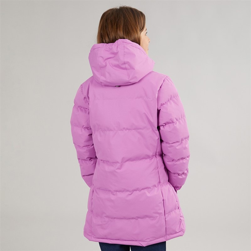 Girls Tiffy Waterproof Long Padded Hooded Coat Deep Pink - Image 2