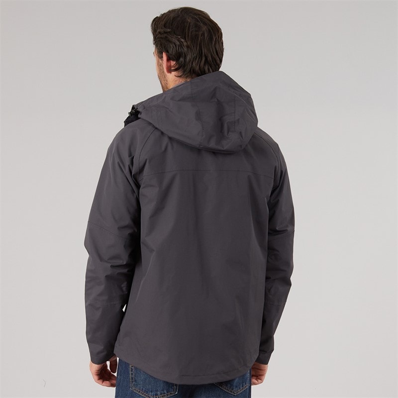 Mens Corvo Waterproof Hooded Shell Jacket Dark Grey - Image 2