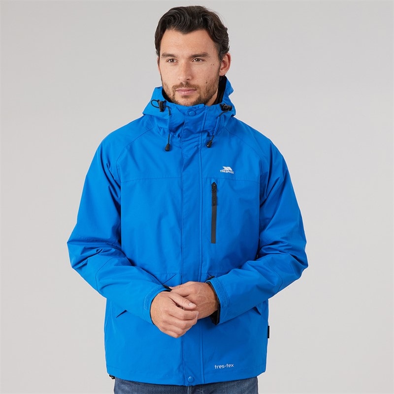 Mens Corvo Waterproof Hooded Shell Jacket Blue - Image 3
