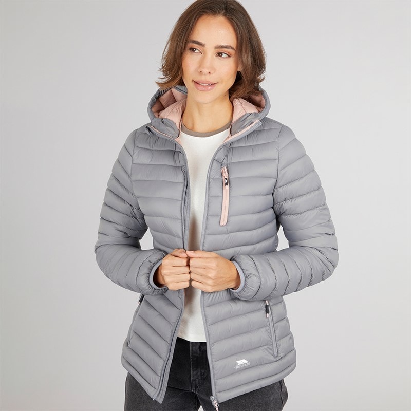 Womens Lenka Padded Hooded Jacket Platinum/Antique Rose - Image 1