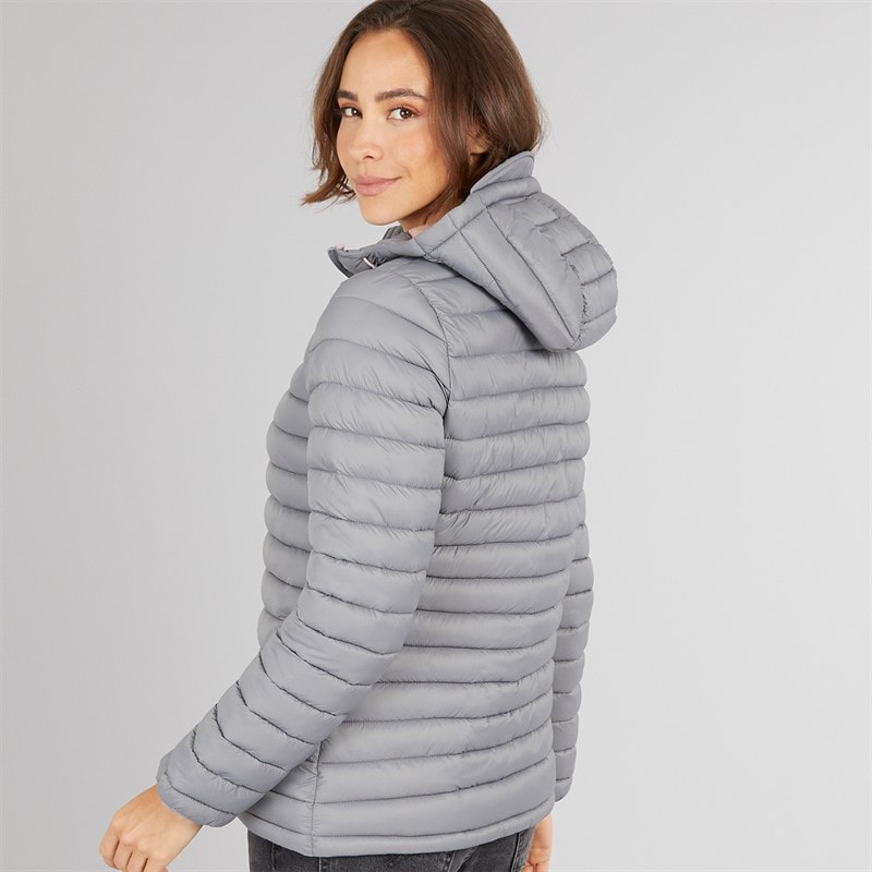 Womens Lenka Padded Hooded Jacket Platinum/Antique Rose - Image 2