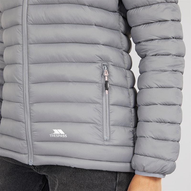 Womens Lenka Padded Hooded Jacket Platinum/Antique Rose - Image 3