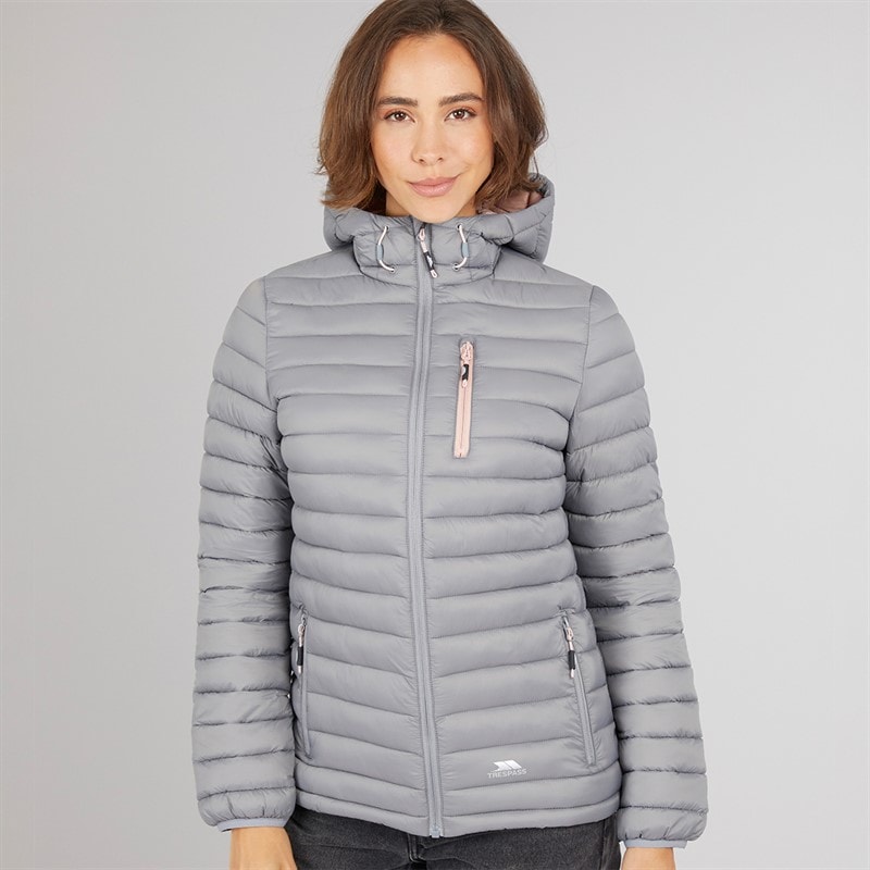 Womens Lenka Padded Hooded Jacket Platinum/Antique Rose - Image 5
