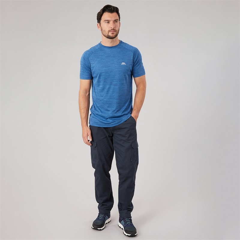 Mens Leecana Tech T-Shirt Navy Marl - Image 4