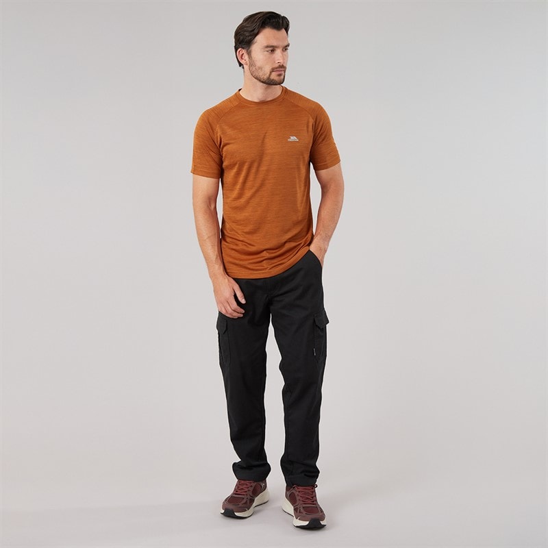 Mens Leecana Tech T-Shirt Burnt Orange Marl - Image 4