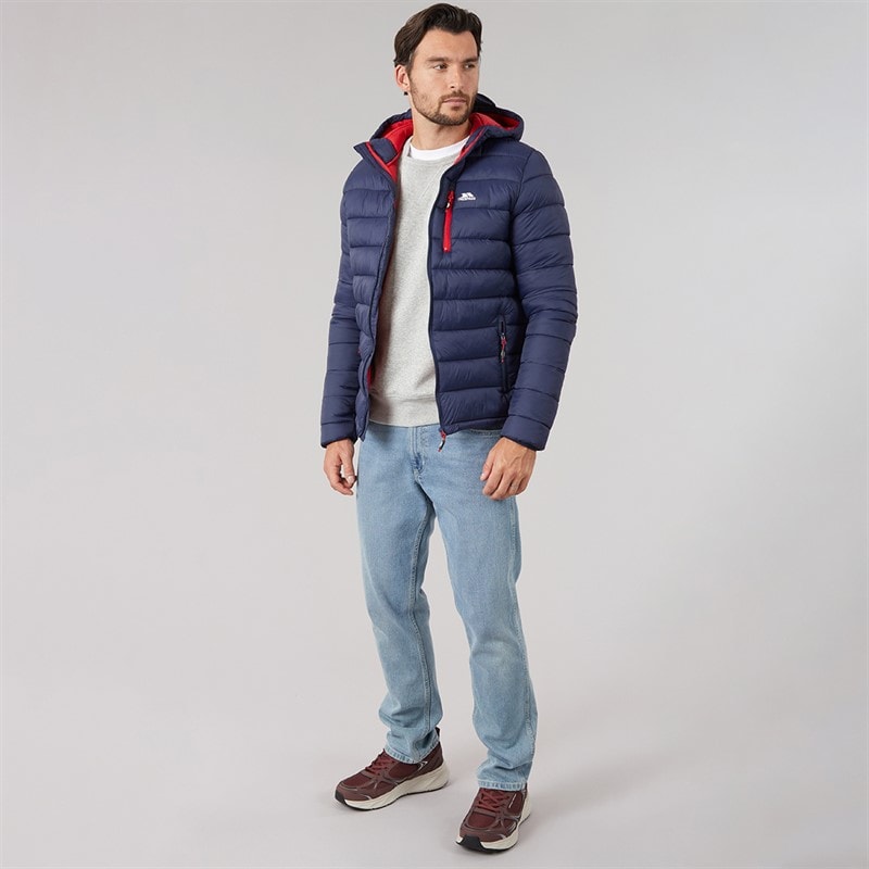 Mens Mikail Micro Padded Hooded Jacket Navy - Image 4