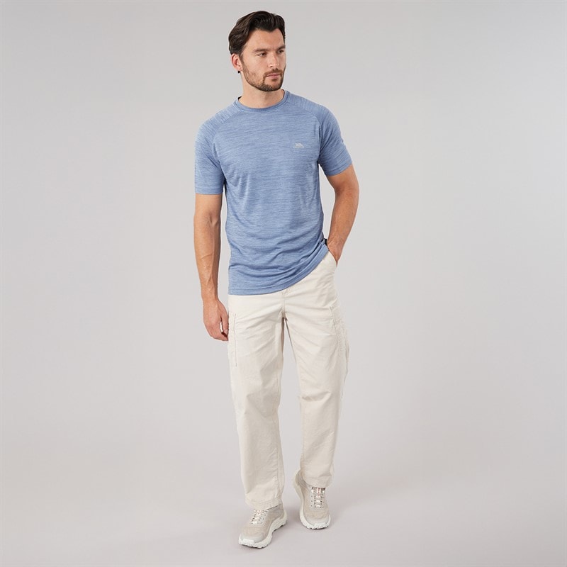 Mens Leecana Tech T-Shirt Denim Blue Marl - Image 4