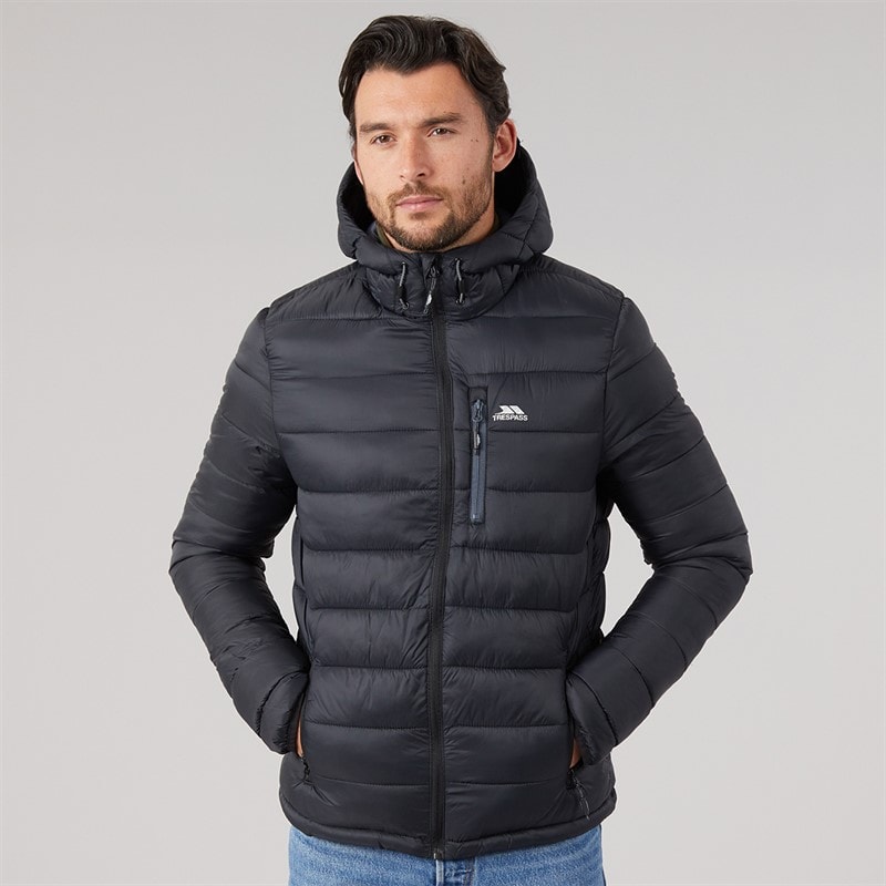 Mens Mikail Micro Padded Hooded Jacket Black - Image 3